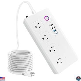 B0dssv1fwr 3m Smart Plug Power Strip 4 Controlled Outlets Usb Ports 5ft Cord Wi-fi