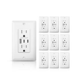 Ewu162c1a-wh Alastech Usb Wall Outlets 6.0 Amp 30w Electrical Receptacle With Type A And C