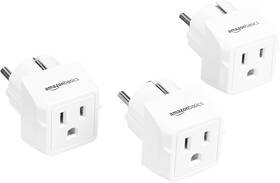 Amazon Basics 30145 3-pack Travel Plug Adapter Type E/f For Europe - White