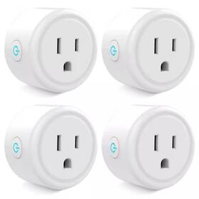 Aoibox 313035237274 10 Amp 120 Volt Wifi Bluetooth Grounding Smart Plug Connector White 4 Pack Etl F