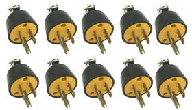 Brufer Quality Products 023063101035 310103 Heavy Duty Male Electric Plugs - 10 Pack 3 Prong Plug 125v 15a