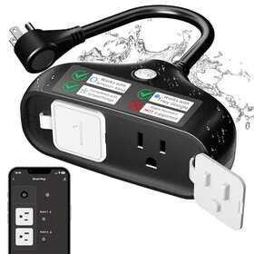 Ip64 Cotinse 711414539702 Outdoor Smart Plug Wifi With 2 Individually Sockets Weather
