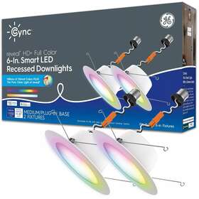 990302498 Cync Full Color Smart Recessed Can Retrofit 2 Pack