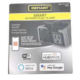 15wifi Defiant 1006 101 242 Outdoor Smart Plug 15 Amp Wifi Double Outlet Hubspace Device