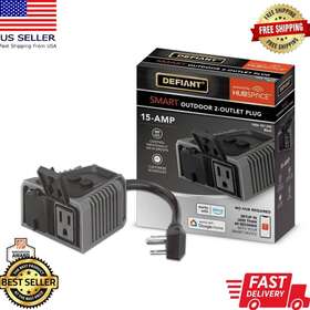 Defiant 192968900215 15 Amp 120-volt Smart Wi-fi Bluetooth Outdoor Plug With 2 Outlets Powered By Hub