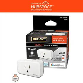 Defiant 445007386376 15 Amp 120-volt Indoor Smart Plug And Timer Wi-fi Bluetooth Single Outlet Powere