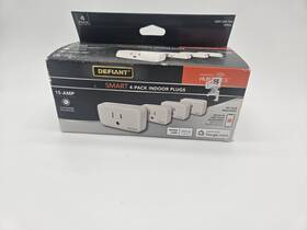 Defiant 445045750771 15 Amp 120-volt Indoor Smart Plug And Timer Wi-fi Bluetooth Single Outlet 4ct