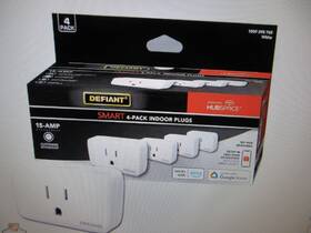 Hppa11awb4 Defiant 15amp 120v Indoor Smart Plug And Timer Wi-fi Bluetooth Single Outlet 4pk