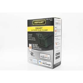 Hppa51cwb Defiant 15 Amp 120-volt Smart Outdoor Single Outlet Wi-fi Bluetooth Plug