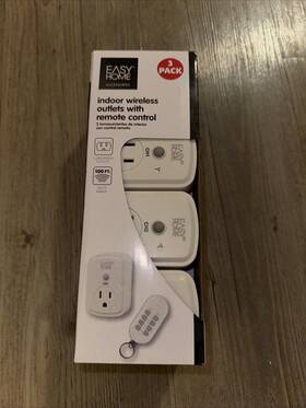 Easy Home 061459644531 Indoor Wireless Outlet 3 Pack With Remote Control 100 Ft Range New