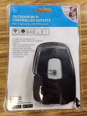 Eco 082721406187 Wi-fi Controlled Smart Plug Dual Outlet Outdoor App New Sealed