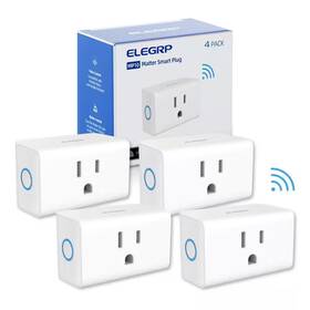 1800w Elegrp 726084969520 Mini Smart Plug Matter Supported 15a/1800w Max Compatible With Apple Home/siri/ale