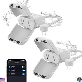 B0bfvmwl9g Elegrp Outdoor Smart Plug 2-pack Waterproof Ip66 Wifi Outlet For Alexa/google