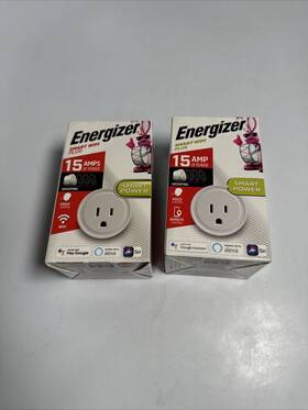 Energizer 805106871352 2 X S Smart Power Wifi Plug 15 Amps Google Alexa Siri New Sealed