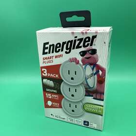 Energizer 805106871864 3 Pack Smart Indoor Wifi Plugs 15 Amp New Home Wi-fi Multi