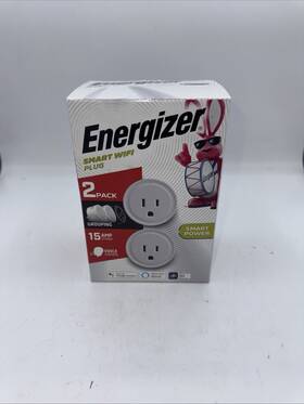 Eix3-1003-pp2 Energizer 2 Pack Smart Indoor Wifi Plugs 15 Amp Home Wi-fi New