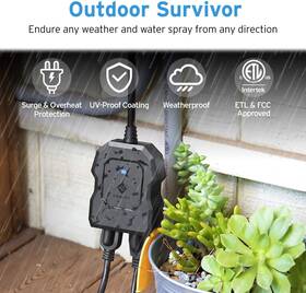 Etekcity 817915024683 Smart Plug Home Outdoor Wifi Outlet With 2 Sockets For Outdoo