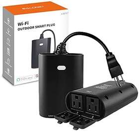 Eva Logik 192236729852 Outdoor Smart Plug 2.4g Wifi Light Outlet Compatible With Alexa And Google Home