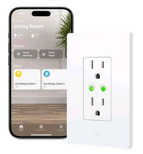 20ecn4101 Eve Energy Outlet Matter Smart And Power Meter App Voice Control