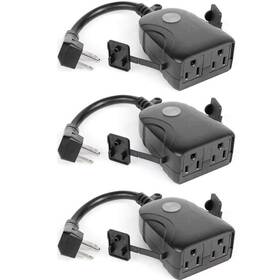 Feit Electric 017801722598 15a Outdoor Alexa/google Compatible Smart Dual Outlet Plug 3-pack