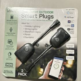 Feit Electric 1359896 Smart Wi-fi Plug 2-pack Alexa Google Compatible Black Outdoor