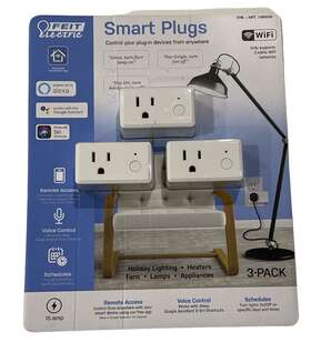 1528978 Feit Electric Wi-fi Enabled Mart Plug 3-pack Compatible Alexa Or Google Home