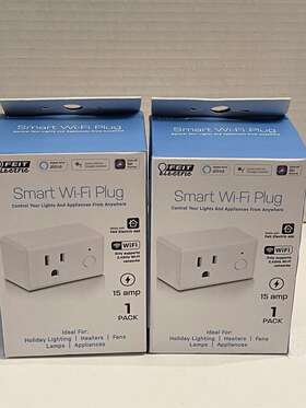 3003931 Feit Electric Smart Wi-fi Plug 15 Amp Works W Alexa Siri Google Assistant 2 Pk