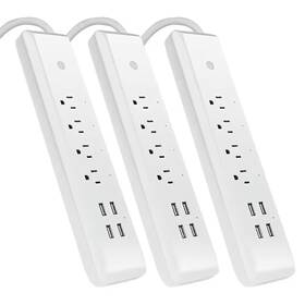 Feit Electric 313041320380 5 Ft. Cord 15-amp Alexa / Google Assistant Compatible Smart Wi-fi 4-outlet Power
