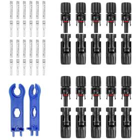 Hb03969 Funnytek 42pcs Solar Connectors Male Female Plugs With 2 Spanners Ip68 Waterproof 1000