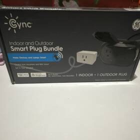 Fam12cplgstdblwi-cplgod2blgi Ge Indoor/outdoor Smart Plug Bundle Wi-fi Alexa Google App Remote Control