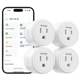 Wp3-a-4 Ghome Smart Plug 15a 5g Hz And 2.4ghz Wi-fi Compatible With Alexa Google Home