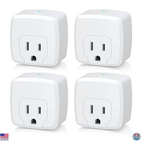 B07wrfcxl9 Hbn Wifi Smart Plug Mini 15a Works With Alexa And Google Home 4-pack Etl Certified