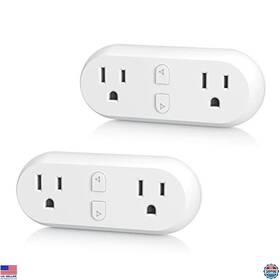 B07xzj412p Hbn Smart Plug 15a Wifi Outlet Dual Socket Works With Alexa And Google Home 2-pack