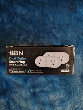 X002bfb53j Hbn Smart Wifi Dual Outlet Plug Alexa And Google Assistant 2.4 Ghz 2 Pack