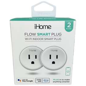 Ihome 194383019763 Flow Smart Plug Wi-fi Indoor Pack Of 2 Google Alexa Geeni New