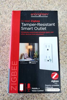 Jasco 030878431026 Enbrighten 43102 Zigbee In-wall Tamper-resistant Smart Outlet