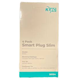 30154 Kmc Smart Plug Slim 4 Pack Wi-fi App-controlled Alexa Google Home White