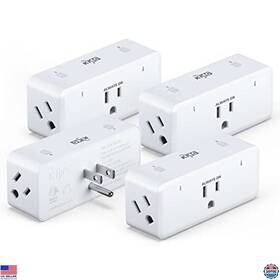 B09vdcggz2 Kmc Smart Plug 4-pack 3-outlet Extender Wifi Compatible With Google And Alexa