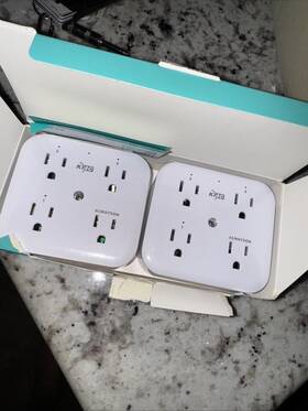 Hu-xi-201 Kmc Smart Tap Mini 2-pack 4-outlet Wall Mounted Plug Adapter 2 Pack