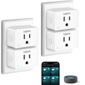 Lepro 313085659637 P1 Smart Plug Mini 15a Wifi Outlet Alexa Google Compatible 4 Pack