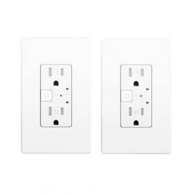 Lukyamzn 757567549762 15a Tamper Resistant Smart Wall Outlet With Alexa Google Assistant White 2pack