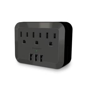 Manymax 749256986187 Outlet Extender With Usb 3 Ac Outlets Wall Plug Adapter W
