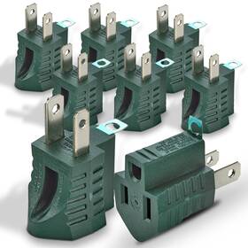 Measupro 850055999046 3-prong To 2-prong Grounding Adapter Plug - 8 Piece For Wall Outlets Conver