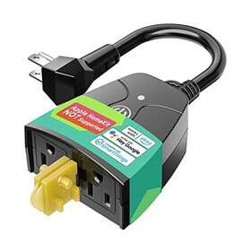 Meross 787446925363 Outdoor Smart Plug Wi-fi Outlet With 2 Grounded Outlets Remote Cont