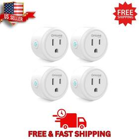 B09jzkk3ks Mini Ghome Smart Wifi Plug 4-pack Works With Alexa Google Home Timer No Hub Needed