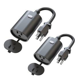 Minoston Mp22w-2 Outdoor Smart Plug Wifi Outlet Ip65 Weatherproof Compatible With Alexa Go
