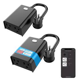 Wf97m-2 New One Smart Plug 2 Pack 2.4g Wifi Outdoor With Dual Outlets Co