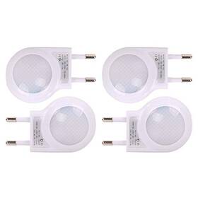 Omnla002e Omeet 4 Pack Of White Eu 2-pin Plug - Portable Plug-in 0.7w Travel Led Night Light