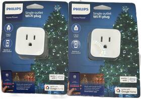Philips 030878794817 Wi-fi Smart Plug 1 Outlet Grounded White Alexa Google Home Control 2-pak