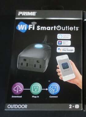 Prime 054732830800 Smart Wifi Outdoor Outlet - 2 Pack